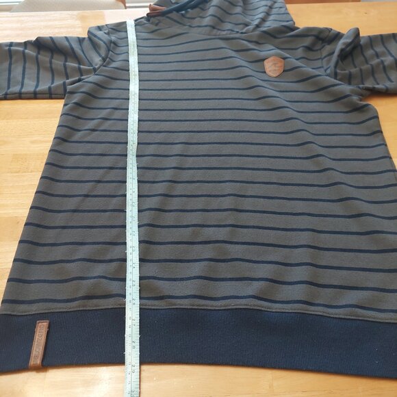 Men's BELOWZERO Switzerland Hooded Striped Sweatshirt Leather Accents Size XL - Picture 13 of 13